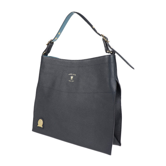 超美品 ADMJ エーディーエムジェイ バッグ ショルダーバッグ 18SC0801SSV レザー ネイビー ゴールド金具 ハンドバッグ ワンショルダー