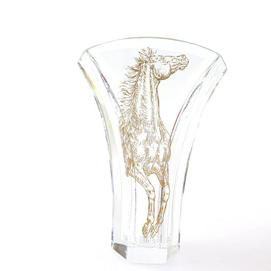 超美品 Baccarat バカラ ギンコベース アポロン その他雑貨 - クリスタル クリア ゴールド 花瓶 フラワーベース 金彩 インテリア 置物 ホース 馬
