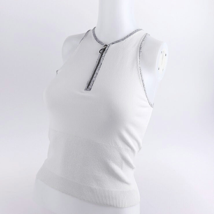 新品未使用展示品 3.1 Phillip Lim 3.1フィリップリム ジップアップ ノースリーブ その他トップス PS15-7380SPS 表記サイズ XS ナイロン ポリウレタン ホワイト グレー シルバー金具 タンクトップ