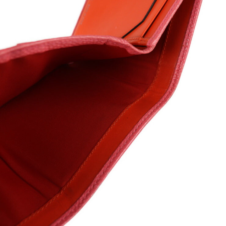 BALLY バリー コンパクト財布 三つ折り財布 - レザー ピンク系 シルバー金具