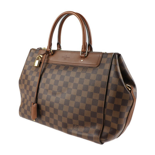 美品 LOUIS VUITTON ルイ ヴィトン グリニッジ ダミエ ハンドバッグ N41337 PVC レザー エベヌ ブラウン 2WAY ショルダーバッグ ビトン