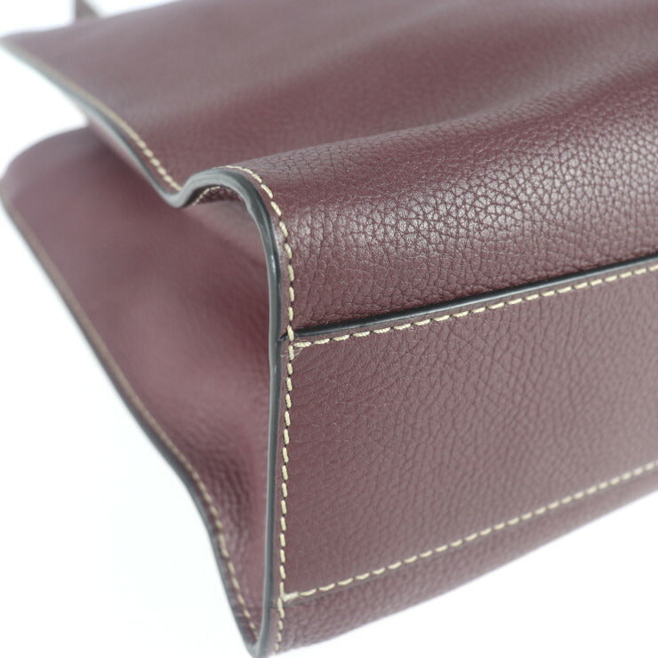 超美品 MARC JACOBS マークジェイコブス EWショッパー ザ ボールド グラインド トートバッグ M0012566 レザー バーガンディ系 ワイン系 ゴールド金具 ポーチ付き ショルダーバッグ