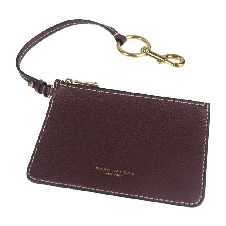 超美品 MARC JACOBS マークジェイコブス EWショッパー ザ ボールド グラインド トートバッグ M0012566 レザー バーガンディ系 ワイン系 ゴールド金具 ポーチ付き ショルダーバッグ