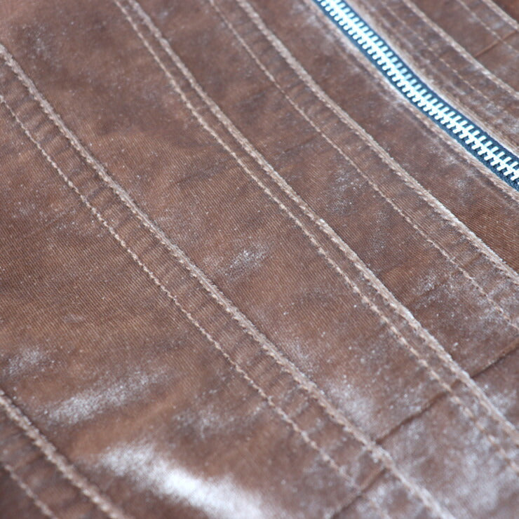 新品未使用展示品 3.1 Phillip Lim 3.1フィリップリム ノースリーブ ワンピース F162-9607BND 表記サイズ 0 ベルベット COCOA ブラウン系 シルバー金具 ジップアップ プリーツ