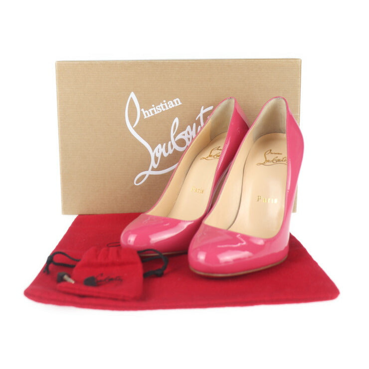 超美品 Christian Louboutin クリスチャンルブタン ハイヒール パンプス パンプス - 表記サイズ 34 1/2 パテントレザー ピンク 参考サイズ21.5cm エナメル