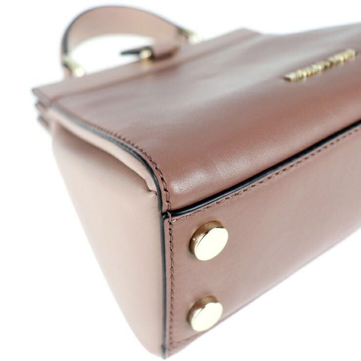 超美品 Michael Kors マイケルコース グラマシー スモール サッチェル ハンドバッグ 30F8TZ6S1T レザー ダスティローズ ゴールド金具 トップハンドル 2WAY ショルダーバッグ カデナモチーフ