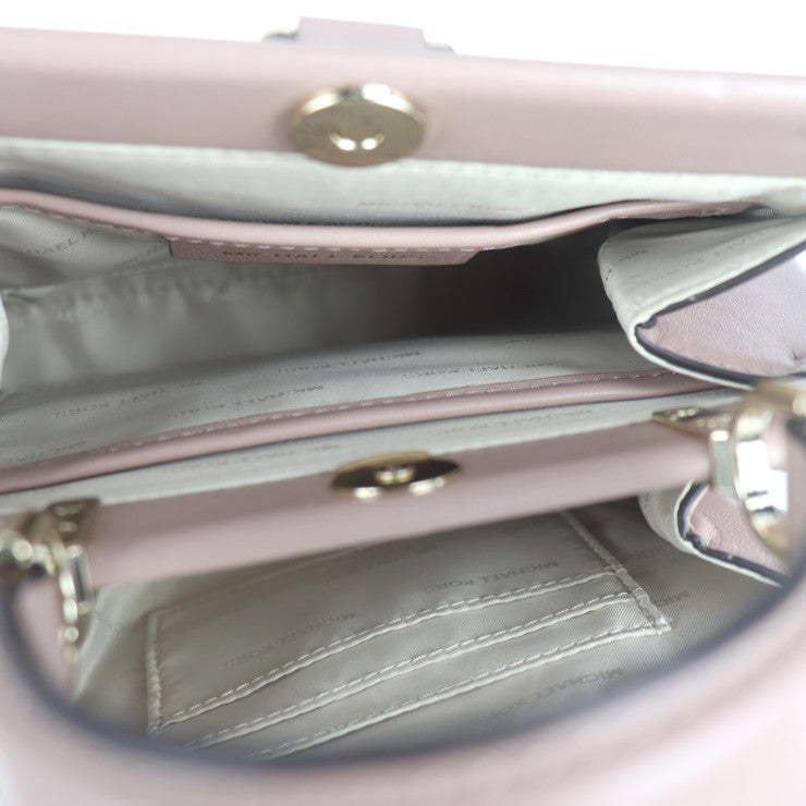 超美品 Michael Kors マイケルコース グラマシー スモール サッチェル ハンドバッグ 30F8TZ6S1T レザー ダスティローズ ゴールド金具 トップハンドル 2WAY ショルダーバッグ カデナモチーフ