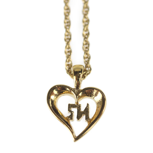 美品 NINA RICCI ニナリッチ ネックレス ネックレス - メタル ラインストーン ゴールド シルバー ハート ロゴ ペンダント