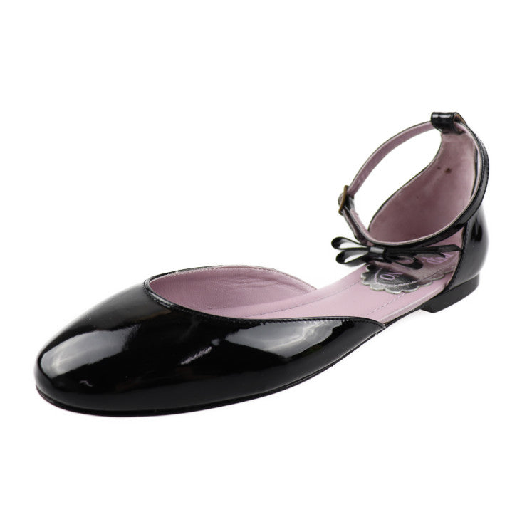 超美品 RED VALENTINO レッドヴァレンティノ セパレートパンプス パンプス ARS00034 表記サイズ 37 パテントレザー レザー ブラック フラットシューズ ストラップ 参考サイズ24cm エナメル