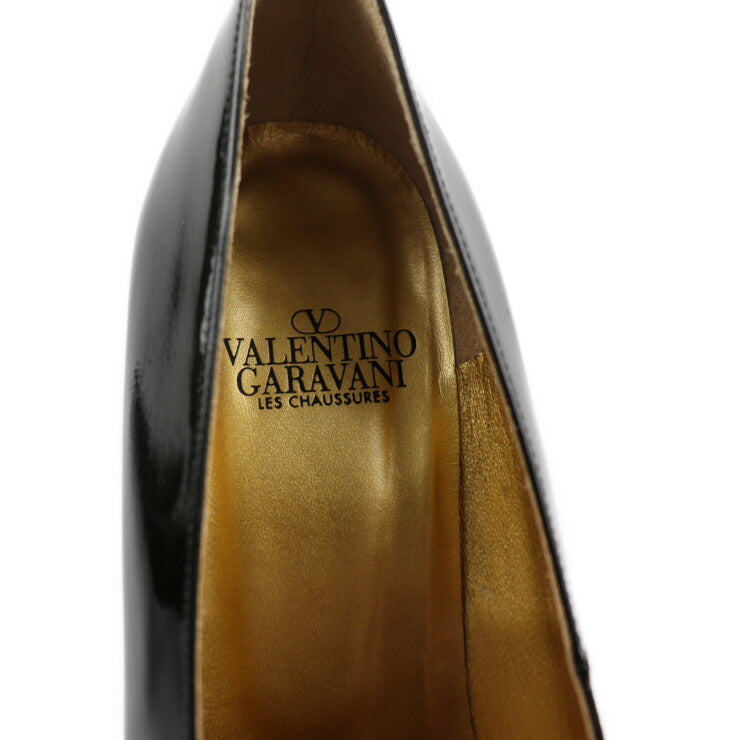 超美品 Valentino Garavani ヴァレンティノ ガラヴァーニ パンプス パンプス 表記サイズ 7 エナメル ダークグリーン系 チャンキーヒール 参考サイズ25cm