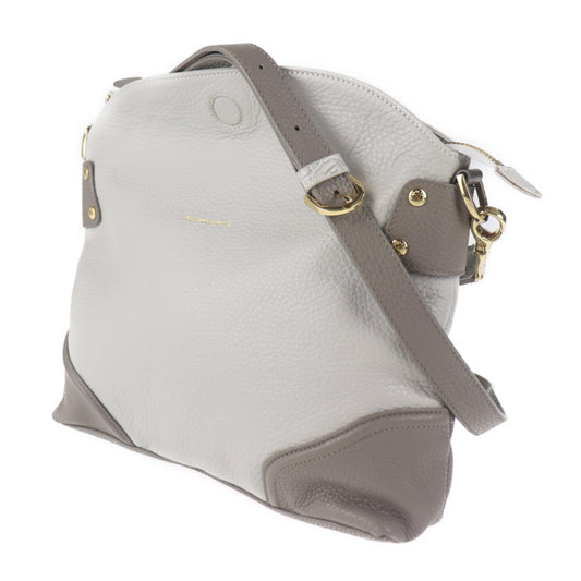 超美品 LEATHER JEWELS レザージュエルズ バッグ ショルダーバッグ - レザー グレー系 ゴールド金具 クロスボディ