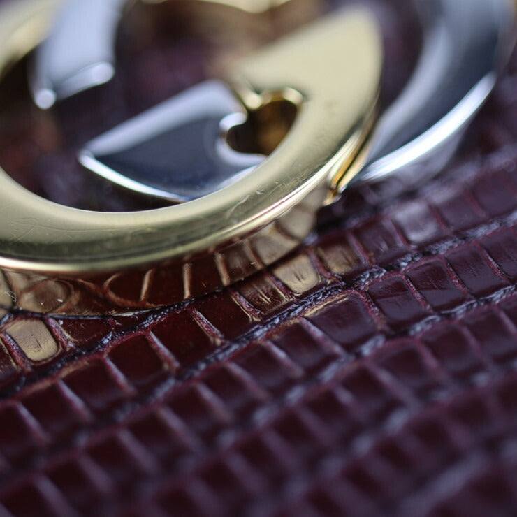 超美品 GUCCI グッチ ズゥミ 長財布 570661 リザード ボルドー レッド系 ロングウォレット ラウンドファスナー ジップアラウンド シルバー ゴールド金具