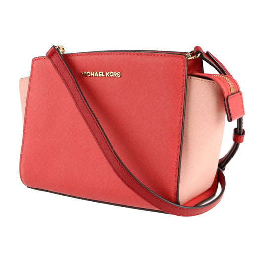 超美品 Michael Kors マイケルコース クロスボディバッグ ショルダーバッグ 30T4MLMM2T レザー ピンク系 ゴールド金具 ポシェット