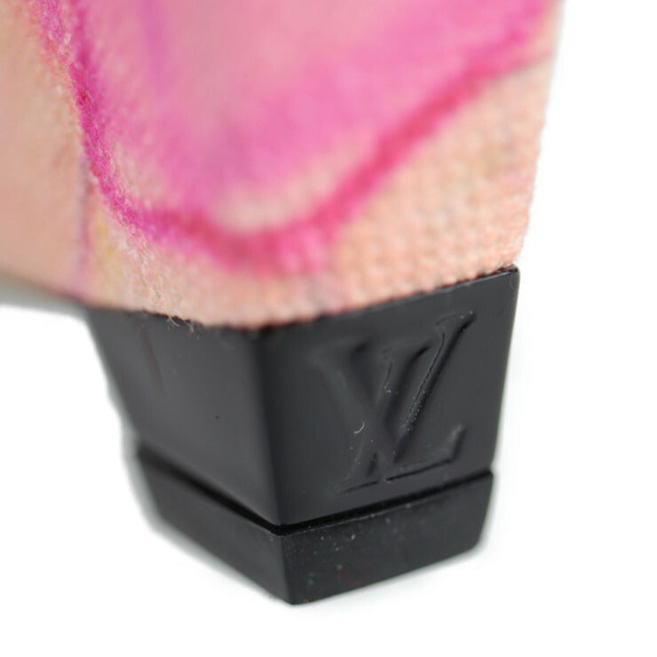 美品 LOUIS VUITTON ルイ ヴィトン パンプス #35 キャンバス ピンク マルチカラー フラワー 花柄 ウェッジソール 参考サイズ22.5cm