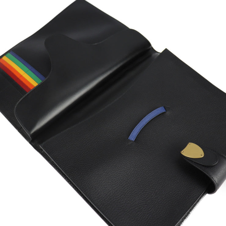 超美品 GUCCI グッチ キャットヘッド ビジネスバッグ 495655 レザー ブラック ゴールド金具 クラッチバッグ ハンドバッグ