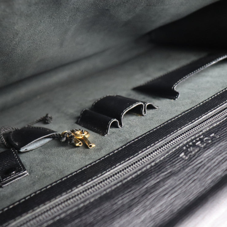 LOEWE ロエベ ブリーフケース ビジネスバッグ レザー ブラック ゴールド金具 アナグラム 書類鞄