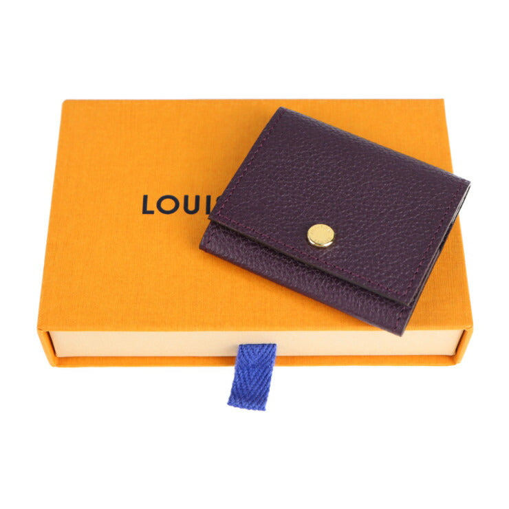 超美品 LOUIS VUITTON ルイ ヴィトン エテュイ エクテュール M61484 レザー ケッチュ パープル系 ゴールド金具 イヤホンケース ビトン