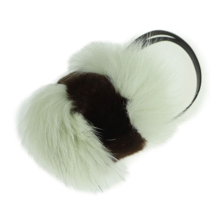 超美品 FENDI フェンディ バッグチャーム チャーム ファー×レザー ホワイトグリーン系 ダークブラウン ポンポン ツートン