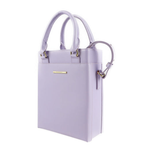 超美品 Samantha Thavasa サマンサタバサ 2WAY ミニバッグ ハンドバッグ レザー パープル ゴールド金具 ショルダーバッグ トートバッグ スマホバッグ スマートフォンケース ポシェット