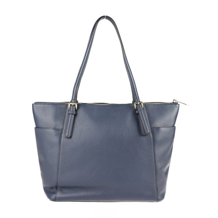 超美品 Michael Kors マイケルコース JET SET ITEM トートバッグ 35H7GTTT9L レザー ネイビー系 ゴールド金具 ショルダーバッグ