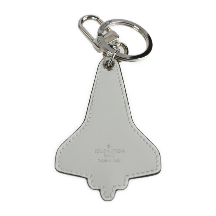 超美品 LOUIS VUITTON ルイ ヴィトン ポルト クレ マスコット ロケット キーホルダー MP2214 メタル レザー ブルー シルバー ホワイト ビトン