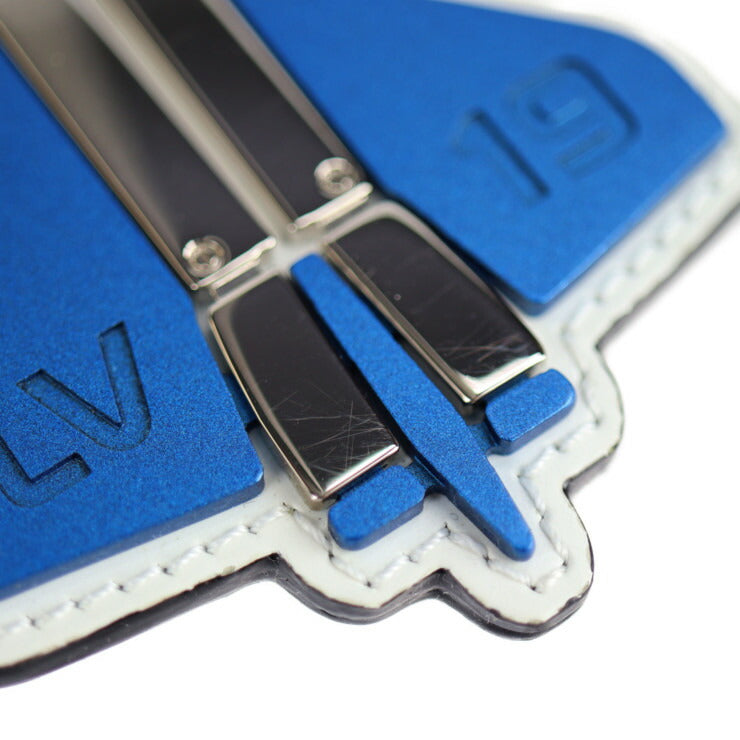 超美品 LOUIS VUITTON ルイ ヴィトン ポルト クレ マスコット ロケット キーホルダー MP2214 メタル レザー ブルー シルバー ホワイト ビトン