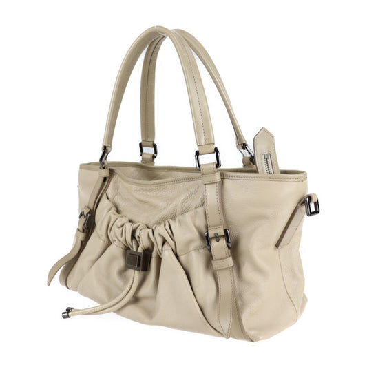 美品 BURBERRY バーバリー 2WAY トートバッグ ハンドバッグ レザー ベージュ系 ショルダーバッグ