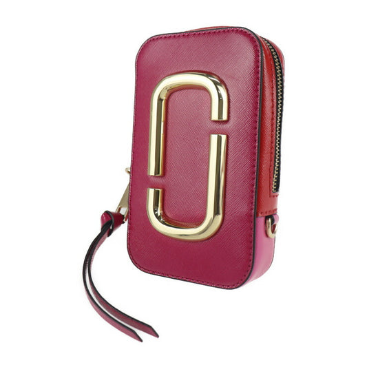 超美品 MARC JACOBS マークジェイコブス ホットショット ショルダーバッグ M0012740 レザー ピンク系 レッド系 ゴールド金具 チェーンショルダー ポシェット
