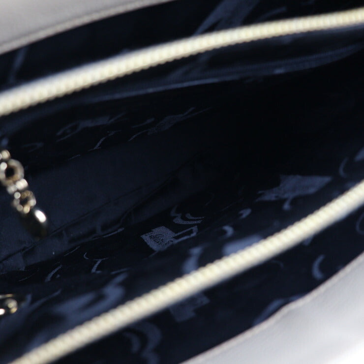 Salvatore Ferragamo サルヴァトーレ フェラガモ ガンチーニ ショルダーバッグ 21 4189 レザー ライトベージュ系 ゴールド金具 トートバッグ