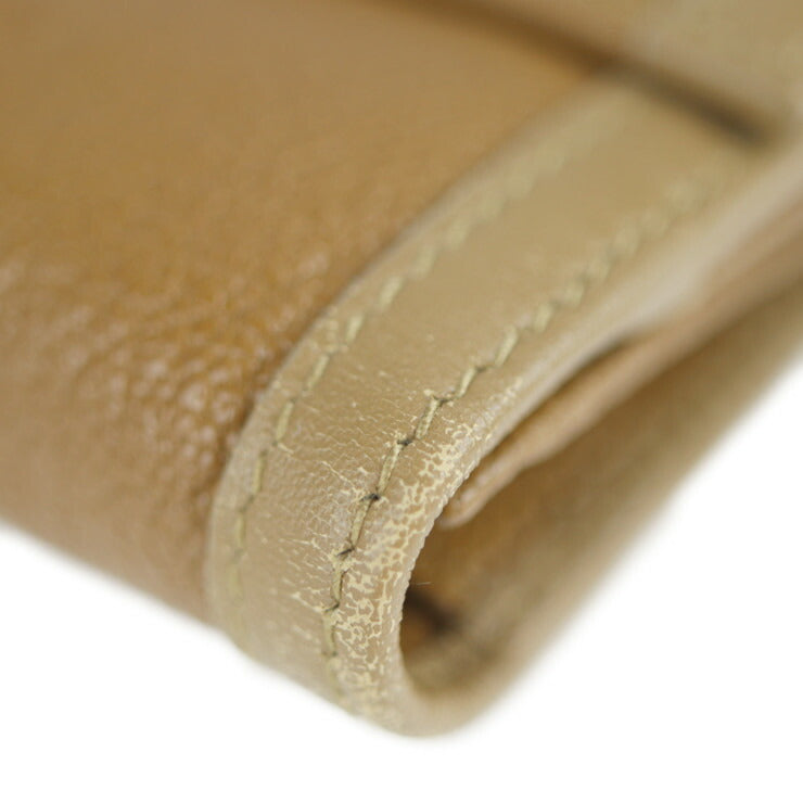 Very good condition BVLGARI DOPPIOTONDO long wallet 26856 leather light brown gold hardware double hook bi-fold wallet