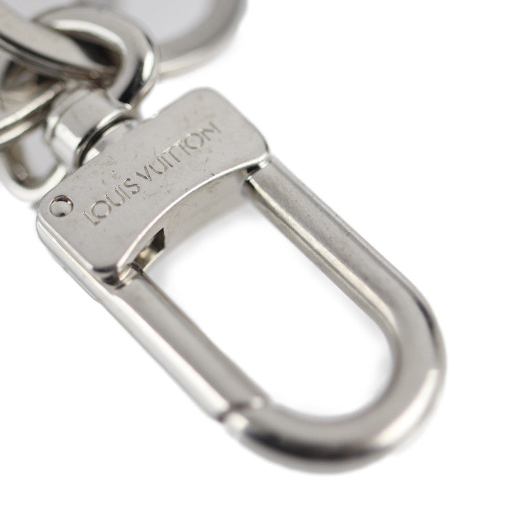 LOUIS VUITTON Louis Vuitton Dreaming Charms Keychain MP1776 Metal Leather Silver Navy Keyring Bag Charm Vuitton
