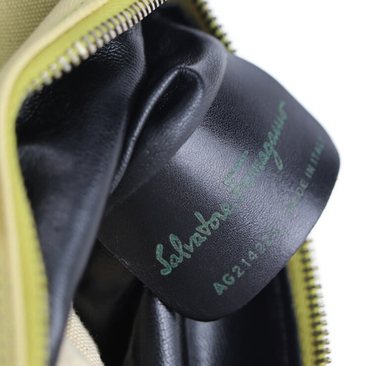 Salvatore Ferragamo サルヴァトーレ フェラガモ ショルダーバッグ トートバッグ AG 21 4229 キャンバス レザー イエロー