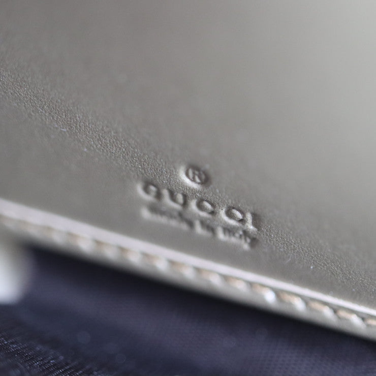 GUCCI グッチ グッチシマ 長財布 388680 レザー シャンパンゴールド リボン ラウンドファスナー ラウンドジップ