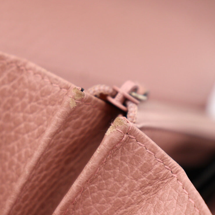 美品 GUCCI グッチ スウィング コンチネンタル ウォレット 長財布 354496 レザー ピンク系 ゴールド金具 フラップ