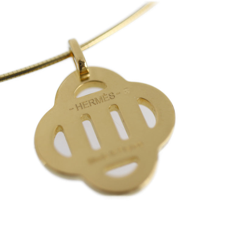 Beautiful HERMES Chaine d'Ancre Isatis Necklace - Metal Gold Orange Pendant
