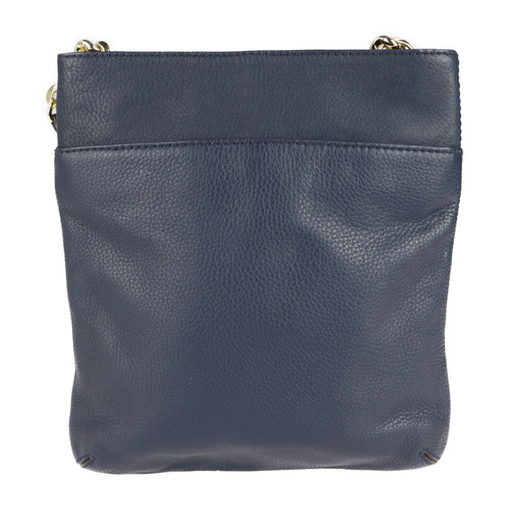 超美品 Michael Kors マイケルコース クロスボディバッグ ショルダーバッグ 35F2GHMC3L レザー ネイビー ゴールド金具 ポシェット
