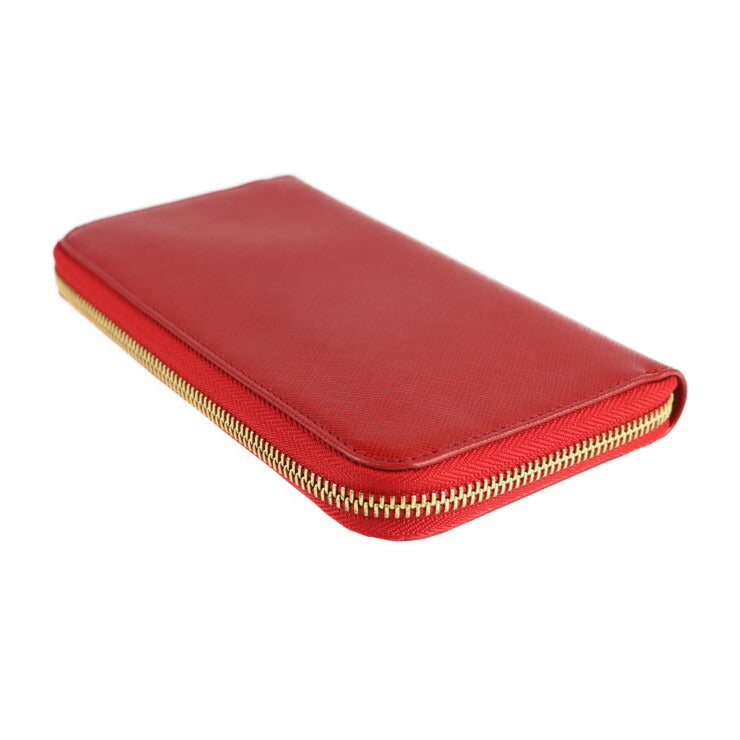 超美品 Salvatore Ferragamo サルヴァトーレ フェラガモ ガンチーニ 長財布 22 B300 レザー ROSSO レッド系 ゴールド金具 ラウンドファスナー