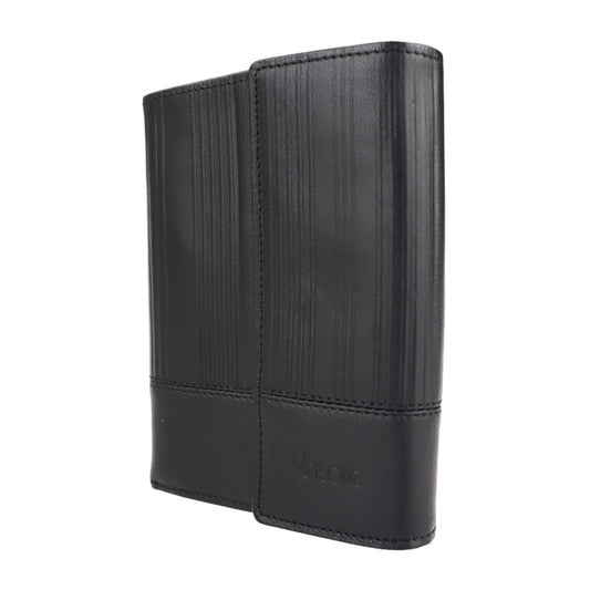 新古未使用展示品 Gianni Versace ジャンニ ヴェルサーチ 財布 三つ折り財布 - レザー ブラック シルバー金具 がま口 ミディアムウォレット