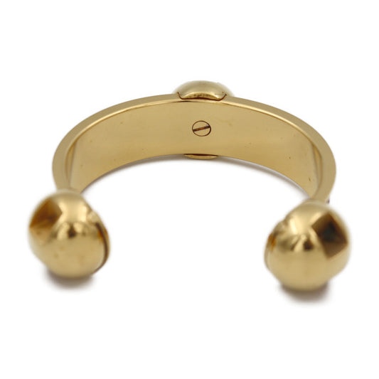 HERMES エルメス アクセサリー バングル - メタル レザー ゴールド レッド Cバングル カフブレスレット