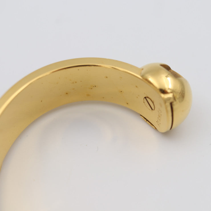 HERMES エルメス アクセサリー バングル - メタル レザー ゴールド レッド Cバングル カフブレスレット