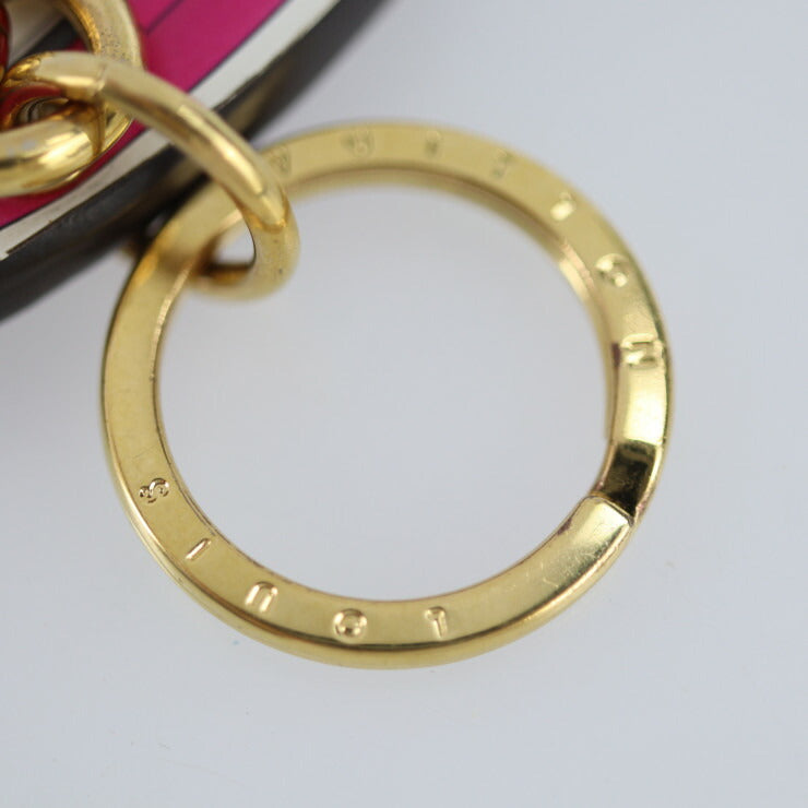 LOUIS VUITTON Louis Vuitton Portecle Epi Vivienne Monogram Keychain M68653 PVC Metal Brown Pink Multicolor Gold Hardware Keyring Bag Charm Vuitton