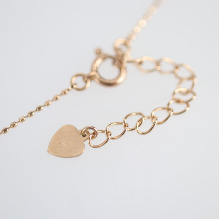 Beautiful KUMIKYOKU design necklace - K10 pink gold diamond 0.1ct PG pendant 1.5g