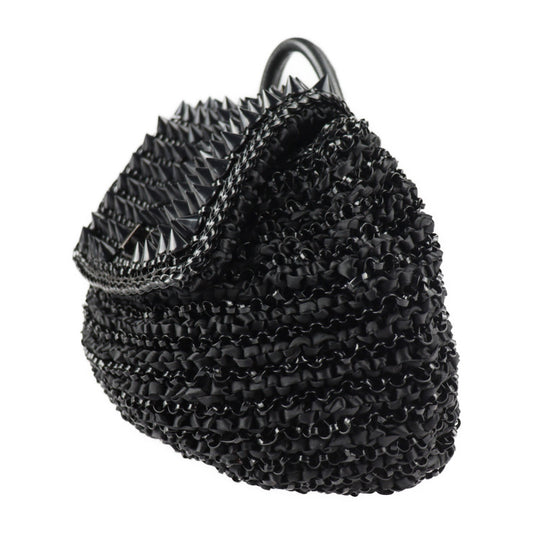 ANTEPRIMA アンテプリマ LUCCHETTO ルケット リュック・デイパック PB16SDM704 PVC サテン レザー ブラック ターンロック スパイクスタッズ バックパック ミニ 2WAY