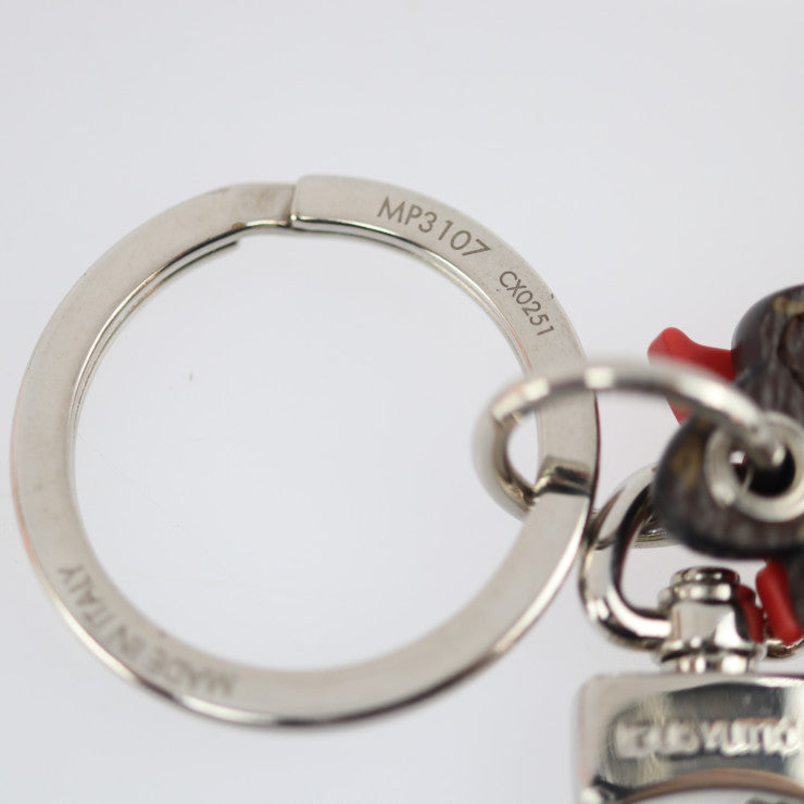 LOUIS VUITTON ルイ ヴィトン LVコミック ポルトクレ ハンマー モノグラム キーホルダー MP3107 PVC メタル ブラウン 赤 青 白 シルバー金具 キーリング ビトン