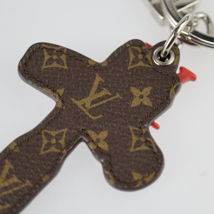 LOUIS VUITTON ルイ ヴィトン LVコミック ポルトクレ ハンマー モノグラム キーホルダー MP3107 PVC メタル ブラウン 赤 青 白 シルバー金具 キーリング ビトン