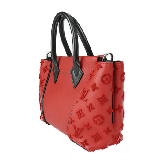 美品 LOUIS VUITTON ルイ ヴィトン トートW BB モノグラムヴェルール ハンドバッグ M94629 ヴォーカシミールレザー スリーズ レッド系 ブラック シルバー金具 2WAY ショルダーバッグ ビトン