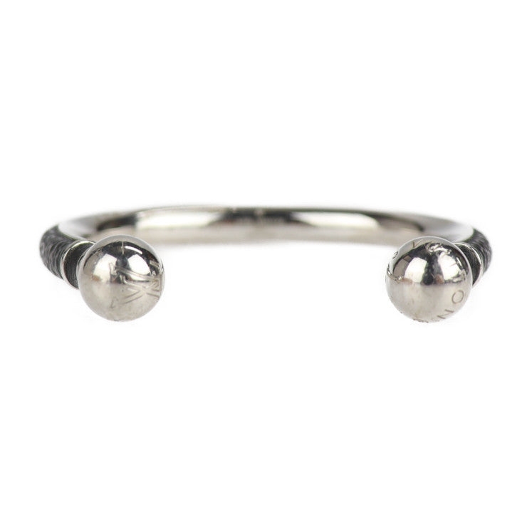 LOUIS VUITTON Louis Vuitton Jonck Monogram Eclipse Bangle M63649 Size M Metal Monogram Eclipse Black Silver C Bangle Vuitton