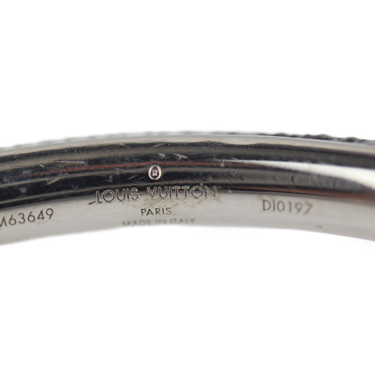 LOUIS VUITTON Louis Vuitton Jonck Monogram Eclipse Bangle M63649 Size M Metal Monogram Eclipse Black Silver C Bangle Vuitton
