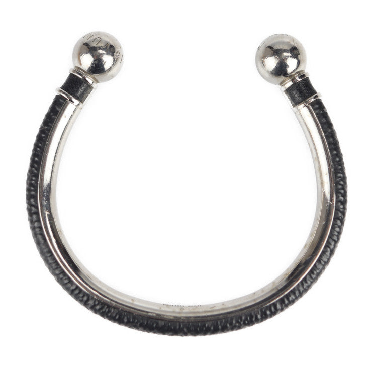 LOUIS VUITTON Louis Vuitton Jonck Monogram Eclipse Bangle M63649 Size M Metal Monogram Eclipse Black Silver C Bangle Vuitton