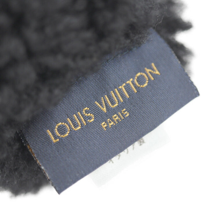LOUIS VUITTON ルイ ヴィトン マフ シャーリングラム モノグラム 手袋 M76454 ムートン ブラック ミトン グローブ ビトン